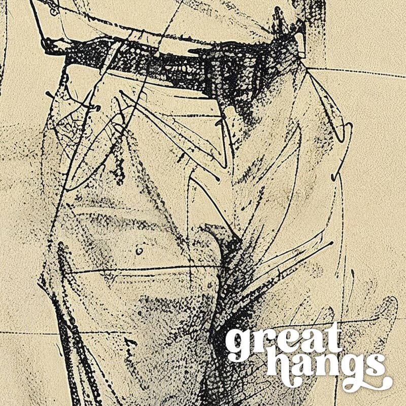 Closeup view of A vintage graphite sketch, a man posing with a golf club