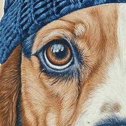 Beagle Digital Download | Animal Wall Decor | Beige, Black, Brown and Blue Decor | Contemporary Print | Kids Wall Art | Back To School Art | Christmas Digital Download | Winter Wall Decor | Pastel Pencil Illustration