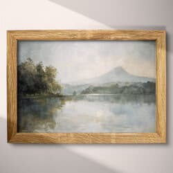 Lake Digital Download | Nature Wall Decor | Landscapes Decor | Gray and Black Print | Impressionist Wall Art | Living Room Art | Grief & Mourning Digital Download | Winter Wall Decor | Oil Painting