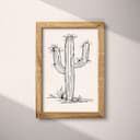 Full frame view of A minimalist pencil sketch, a cactus