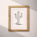 Matted frame view of A minimalist pencil sketch, a cactus