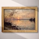 Full frame view of An impressionist oil painting, sunset on a bay