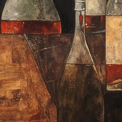 Liquor Bottles Art | Still Life Wall Art | Food & Drink Print | Brown, Black and Red Decor | Impressionist Wall Decor | Bar Digital Download | Bachelor Party Art | Autumn Wall Art | Oil Painting