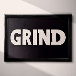 Grind Digital Download | Industrial Wall Decor | Quotes & Typography Decor | Black and Gray Print | Minimal Wall Art | Office Art | Graduation Digital Download | Letterpress Print