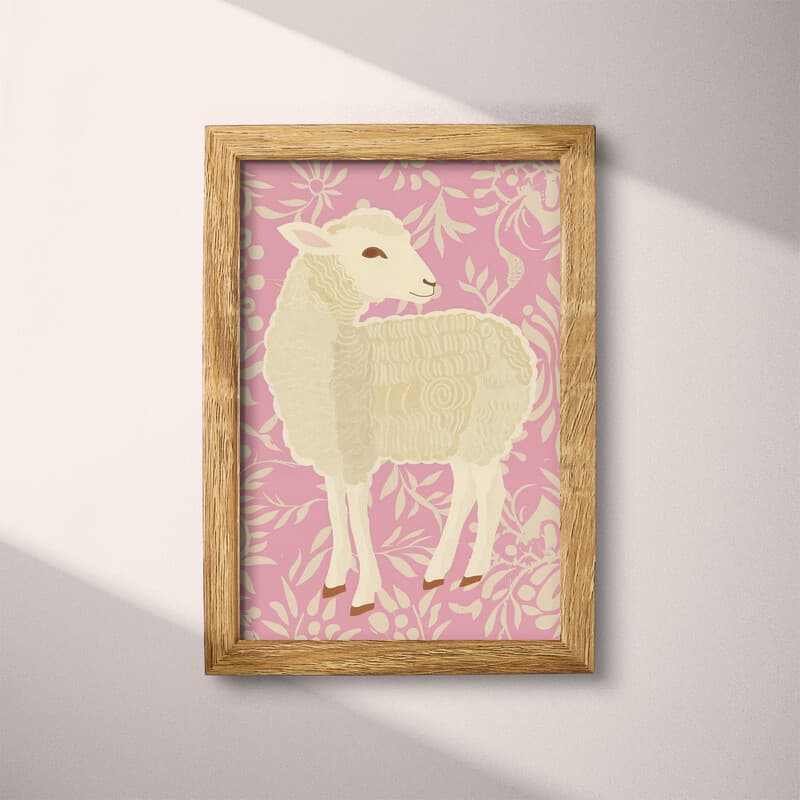 Full frame view of A cute simple illustration with simple shapes, a lamb, side view