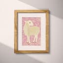 Matted frame view of A cute simple illustration with simple shapes, a lamb, side view