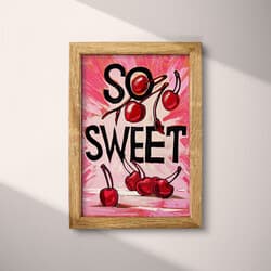 So Sweet Art | Typography Wall Art | Quotes & Typography Print | Pink, Black, Red and Brown Decor | Vintage Wall Decor | Kitchen & Dining Digital Download | Baby Shower Art | Valentine's Day Wall Art | Summer Print | Linocut Print