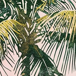 Palm Tree Digital Download | Nature Wall Decor | Coastal Decor | Pink, Green, Gray and Brown Print | Vintage Wall Art | Living Room Art | Housewarming Digital Download | Summer Wall Decor | Linocut Print