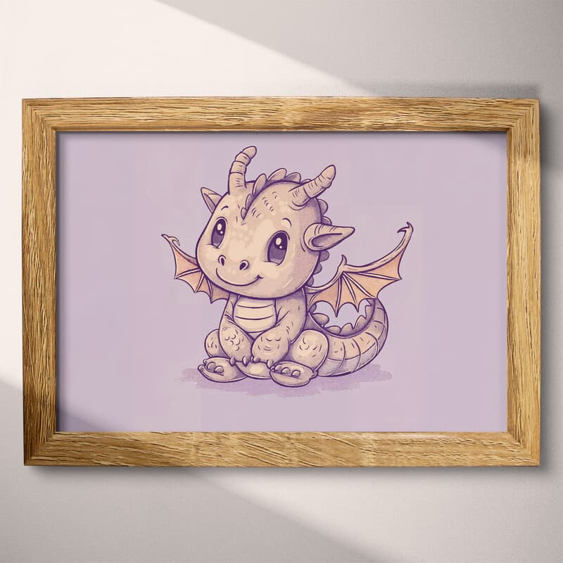 Full frame view of A cute chibi anime linocut print, a dragon