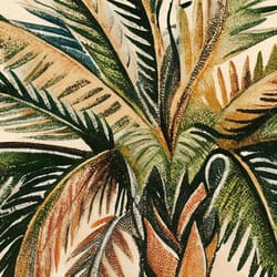 Relax Palm Trees Digital Download | Tropical Wall Decor | Coastal Decor | Beige, Black, Green, Brown, Orange and Blue Print | Scandinavian Wall Art | Living Room Art | Housewarming Digital Download | Summer Wall Decor | Colored Pencil Illustration