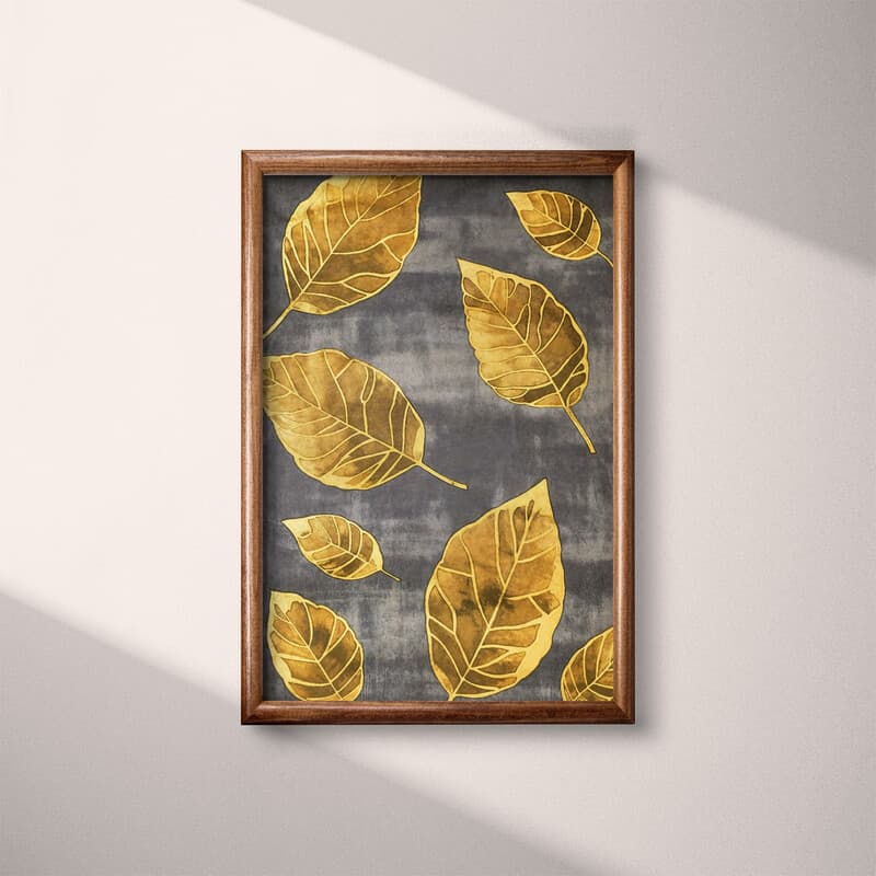 Full frame view of A vintage textile print, leaf pattern