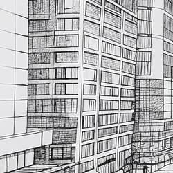 City Architecture Digital Download | Architecture Wall Decor | Architecture Decor | Gray and Black Print | Mid Century Wall Art | Office Art | Housewarming Digital Download | Winter Wall Decor | Pencil Sketch