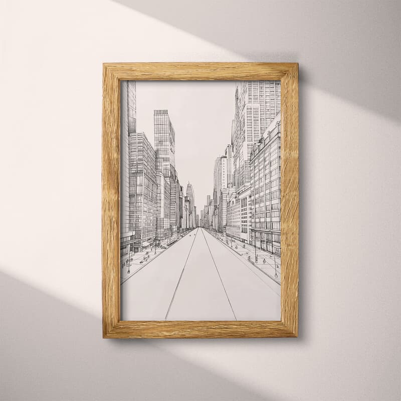 Full frame view of A mid-century pencil sketch, city architecture, outside view