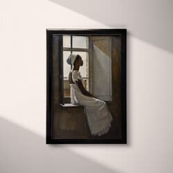 Woman Digital Download | Portrait Wall Decor | Portrait Decor | Black and Gray Print | Afrofuturism Wall Art | Living Room Art | Oil Painting