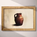 Full frame view of A rustic pastel pencil illustration, a brown kitchen jug