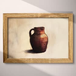 Kitchen Jug Art | Kitchen Wall Art | Food & Drink Print | White, Black and Brown Decor | Rustic Wall Decor | Kitchen & Dining Digital Download | Housewarming Art | Thanksgiving Wall Art | Autumn Print | Pastel Pencil Illustration