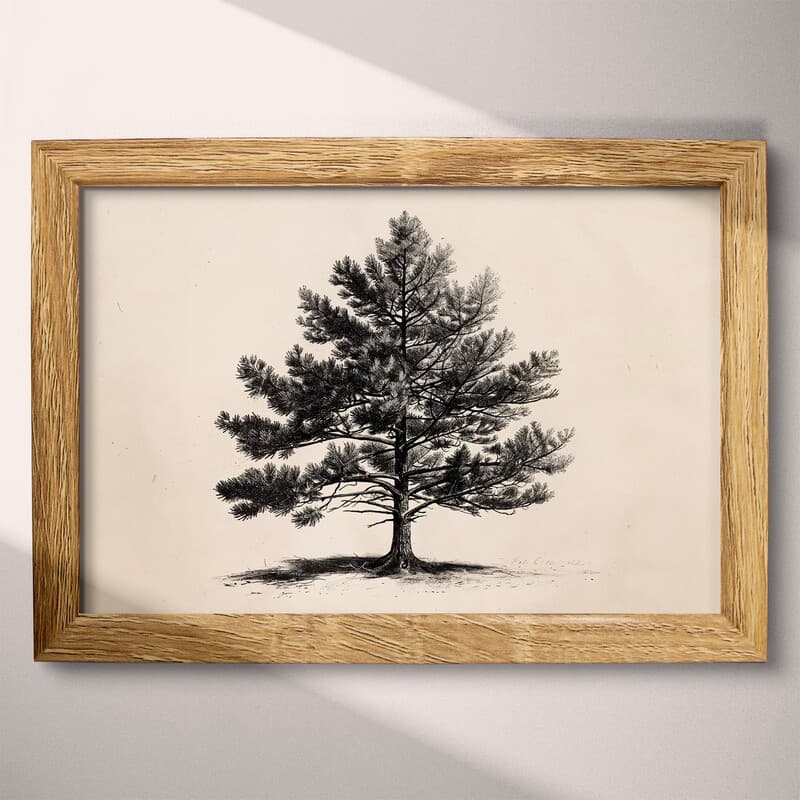 Full frame view of A minimalist graphite sketch, a pine tree