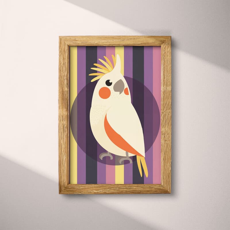 Full frame view of A cute simple illustration with simple shapes, a parrot