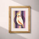 Matted frame view of A cute simple illustration with simple shapes, a parrot