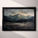 Full frame view of An impressionist oil painting, mountain range