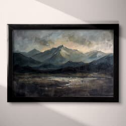 Mountain Range Digital Download | Nature Wall Decor | Landscapes Decor | Black and Gray Print | Impressionist Wall Art | Living Room Art | Grief & Mourning Digital Download | Winter Wall Decor | Oil Painting