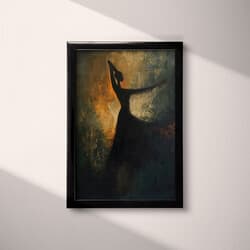 Dancing Woman Art | Dance Wall Art | Portrait Print | Black, Brown and Beige Decor | Puerto Rican Wall Decor | Living Room Digital Download | Summer Art | Oil Painting