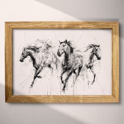 Horse Art | Animal Wall Art | Animals Print | Gray and Black Decor | Farmhouse Wall Decor | Living Room Digital Download | Housewarming Art | Autumn Wall Art | Graphite Sketch