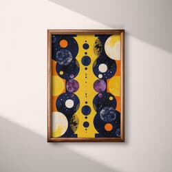 Planet Pattern Art | Space Wall Art | Black, Orange, Beige, Purple and Brown Print | Retro Decor | Game Room Wall Decor | Back To School Digital Download | Halloween Art | Autumn Wall Art | Textile