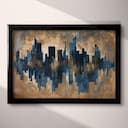 Full frame view of An abstract impressionist oil painting, a city skyline