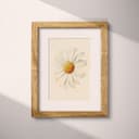 Matted frame view of A vintage pastel pencil illustration, a daisy flower
