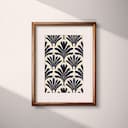 Matted frame view of An art deco textile print, simple pattern