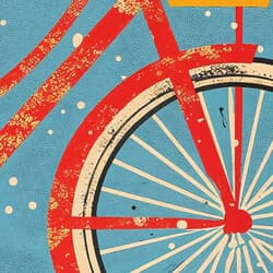 Bicycle Digital Download | Transportation Wall Decor | Travel & Transportation Decor | Blue, Black, Beige, Red, Brown and Orange Print | Cute Simple Wall Art | Kids Art | Back To School Digital Download | Spring Wall Decor | Simple Illustration