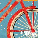 Closeup view of A cute simple illustration with simple shapes, a bicycle