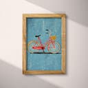 Full frame view of A cute simple illustration with simple shapes, a bicycle