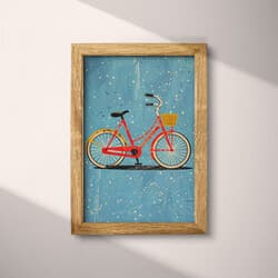 Bicycle Digital Download | Transportation Wall Decor | Travel & Transportation Decor | Blue, Black, Beige, Red, Brown and Orange Print | Cute Simple Wall Art | Kids Art | Back To School Digital Download | Spring Wall Decor | Simple Illustration