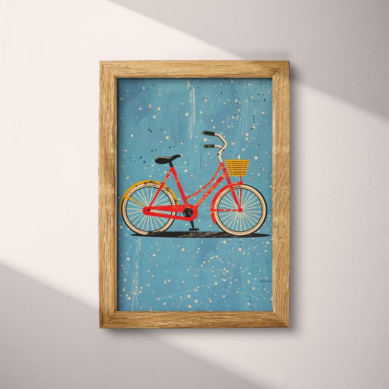 Full frame view of A cute simple illustration with simple shapes, a bicycle