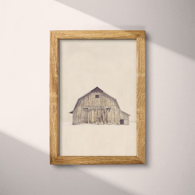 Full frame view of A rustic pastel pencil illustration, a barn