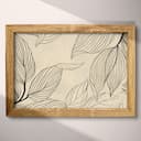 Full frame view of A botanical graphite sketch, botanical leaves