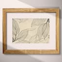 Matted frame view of A botanical graphite sketch, botanical leaves