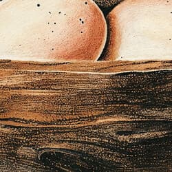 Wooden Bowl Digital Download | Still Life Wall Decor | Food & Drink Decor | Black, White and Brown Print | Farmhouse Wall Art | Kitchen & Dining Art | Housewarming Digital Download | Easter Wall Decor | Autumn Decor | Pastel Pencil Illustration