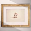 Matted frame view of A cute chibi anime colored pencil illustration, a unicorn