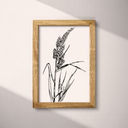 Grain Plant Digital Download | Botanical Wall Decor | Botanical Decor | White, Black and Gray Print | Vintage Wall Art | Office Art | Housewarming Digital Download | Thanksgiving Wall Decor | Autumn Decor | Ink Sketch