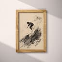 Full frame view of A vintage graphite sketch, a person surfing
