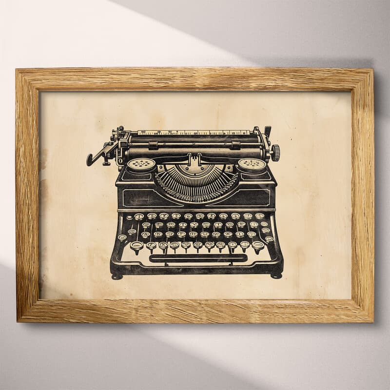 Full frame view of A vintage graphite sketch, a typewriter