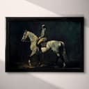 Full frame view of A baroque oil painting, an equestrian on a horse, side view