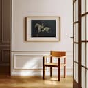 Room view with a matted frame of A baroque oil painting, an equestrian on a horse, side view