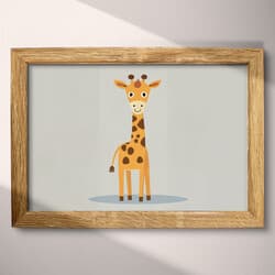 Giraffe Digital Download | Animal Wall Decor | Animals Decor | Gray, Orange, Brown and Black Print | Cute Simple Wall Art | Kids Art | Baby Shower Digital Download | Summer Wall Decor | Simple Illustration