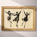 Full frame view of A vintage graphite sketch, swing dancers