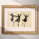 Matted frame view of A vintage graphite sketch, swing dancers