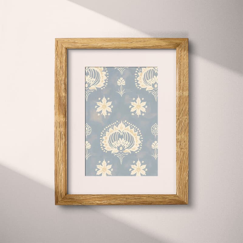 Matted frame view of A bohemian textile print, simple pattern